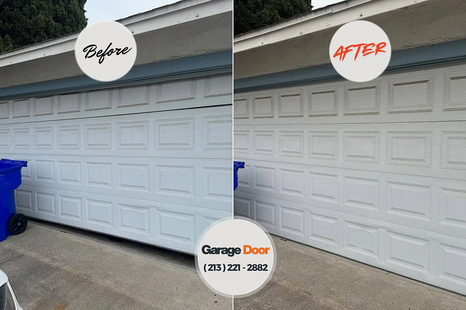 Before and after: garage door repair 44851